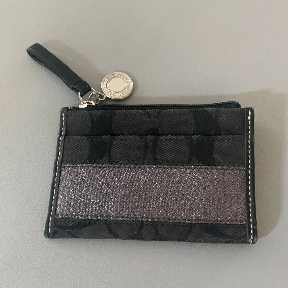 COACH  Black Card Case Keychain - Picture 1 of 7